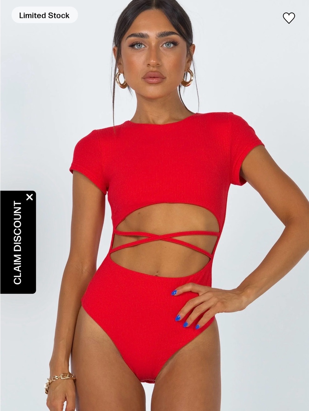 princess polly Nicola Bodysuit Red
